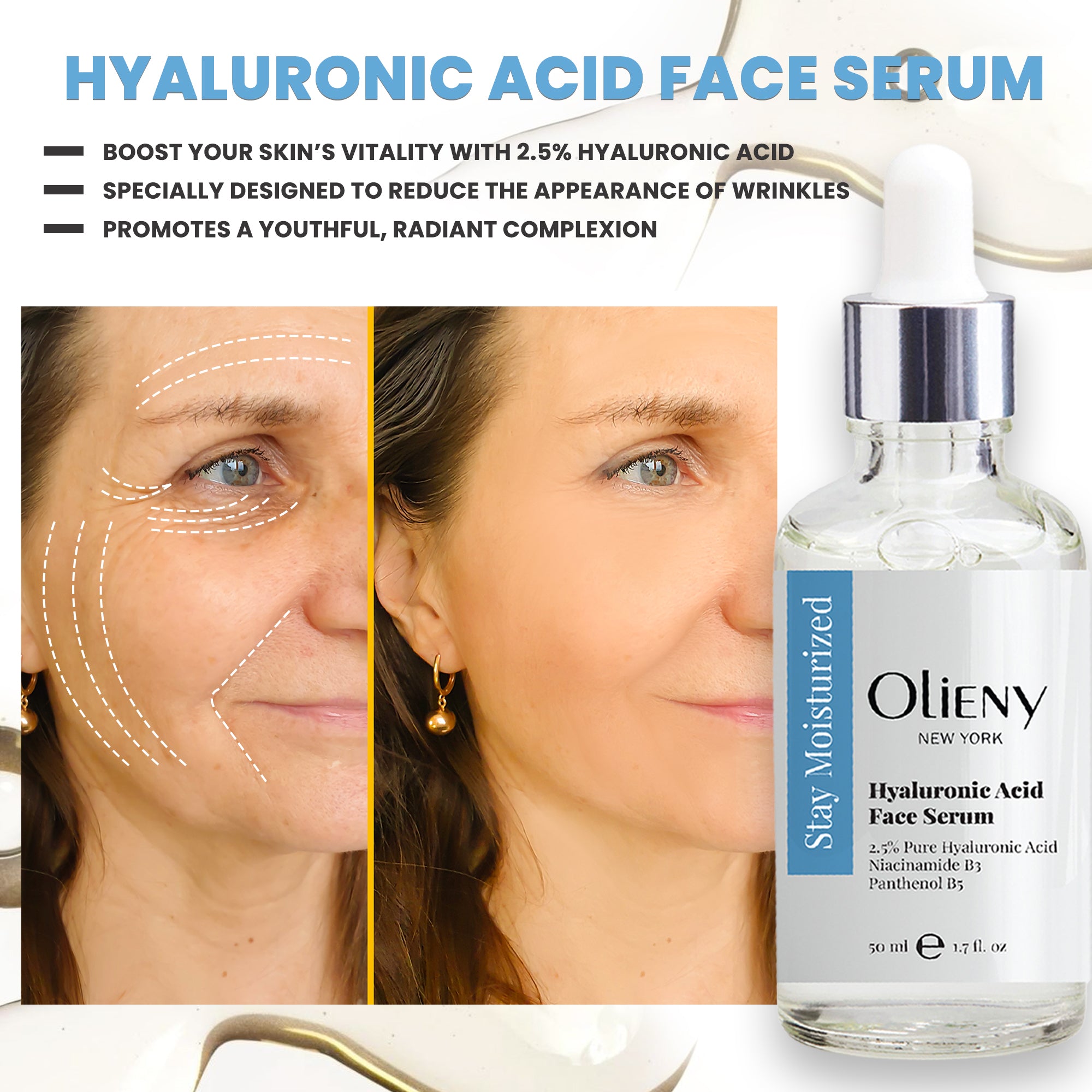 2.5% Hyaluronic Acid Face Serum for Deep Hydration & Anti-Aging