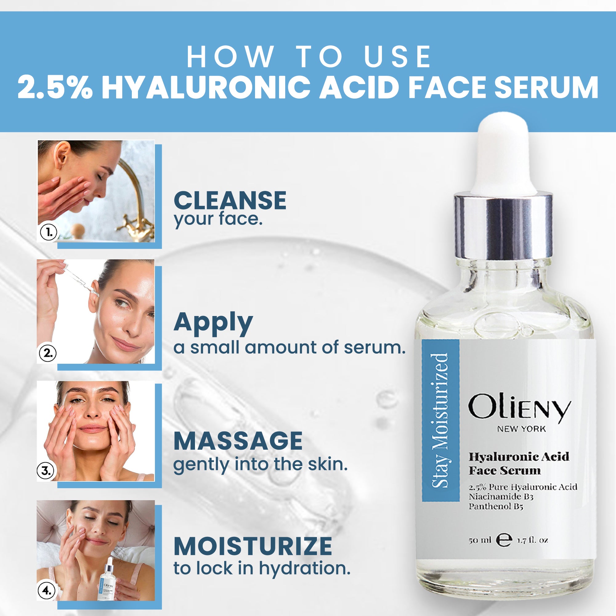 2.5% Hyaluronic Acid Face Serum for Deep Hydration & Anti-Aging