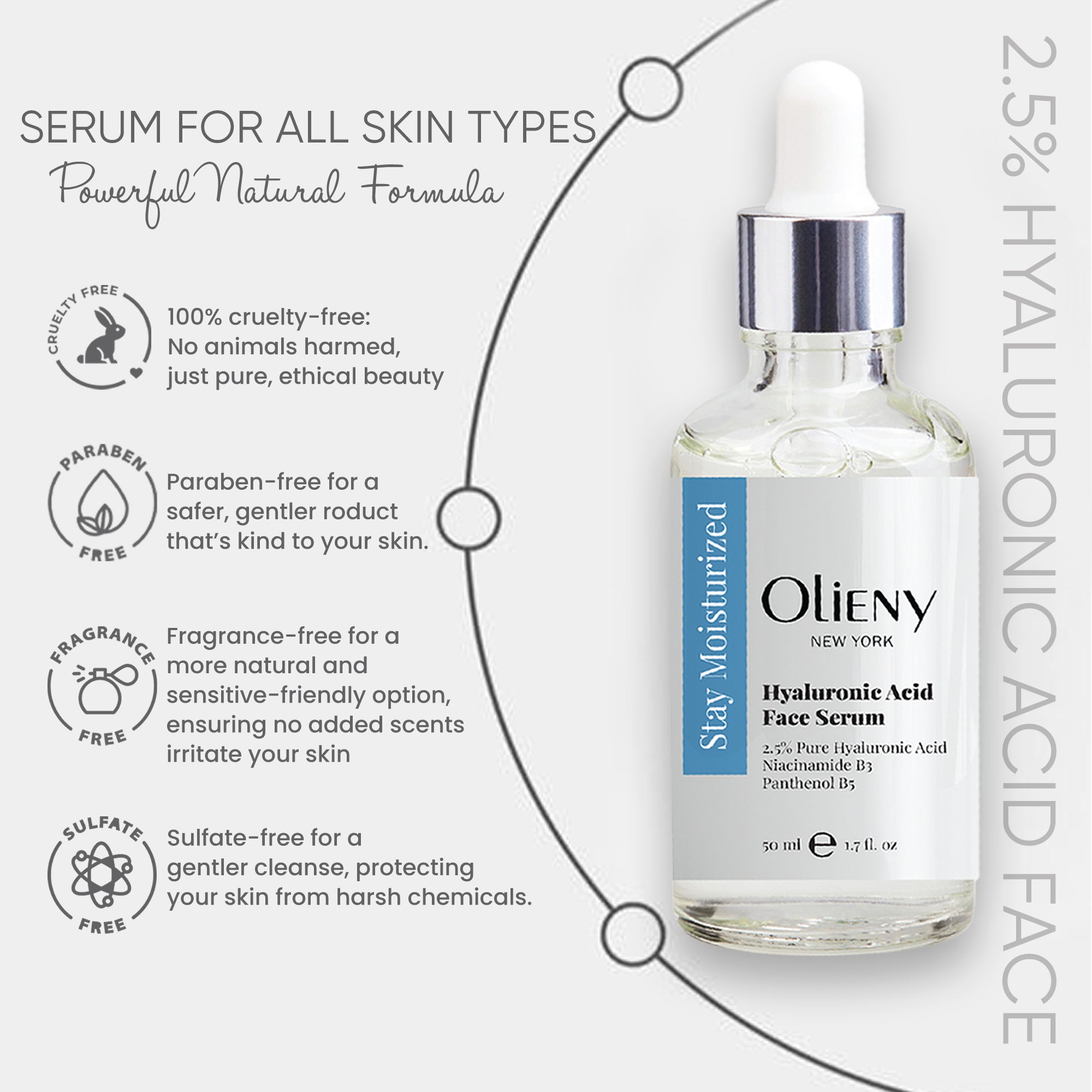 2.5% Hyaluronic Acid Face Serum for Deep Hydration & Anti-Aging