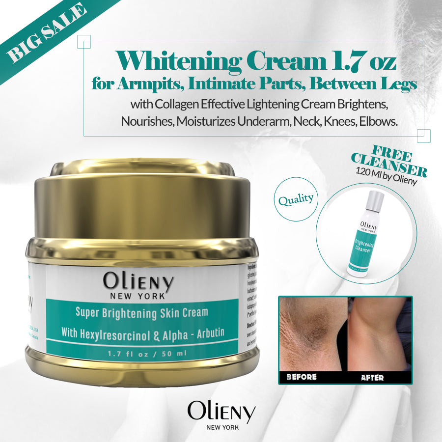 Effective Whitening Cream for Underarm, Scar, Face, and Intimate Parts | Free Cleanser Included
